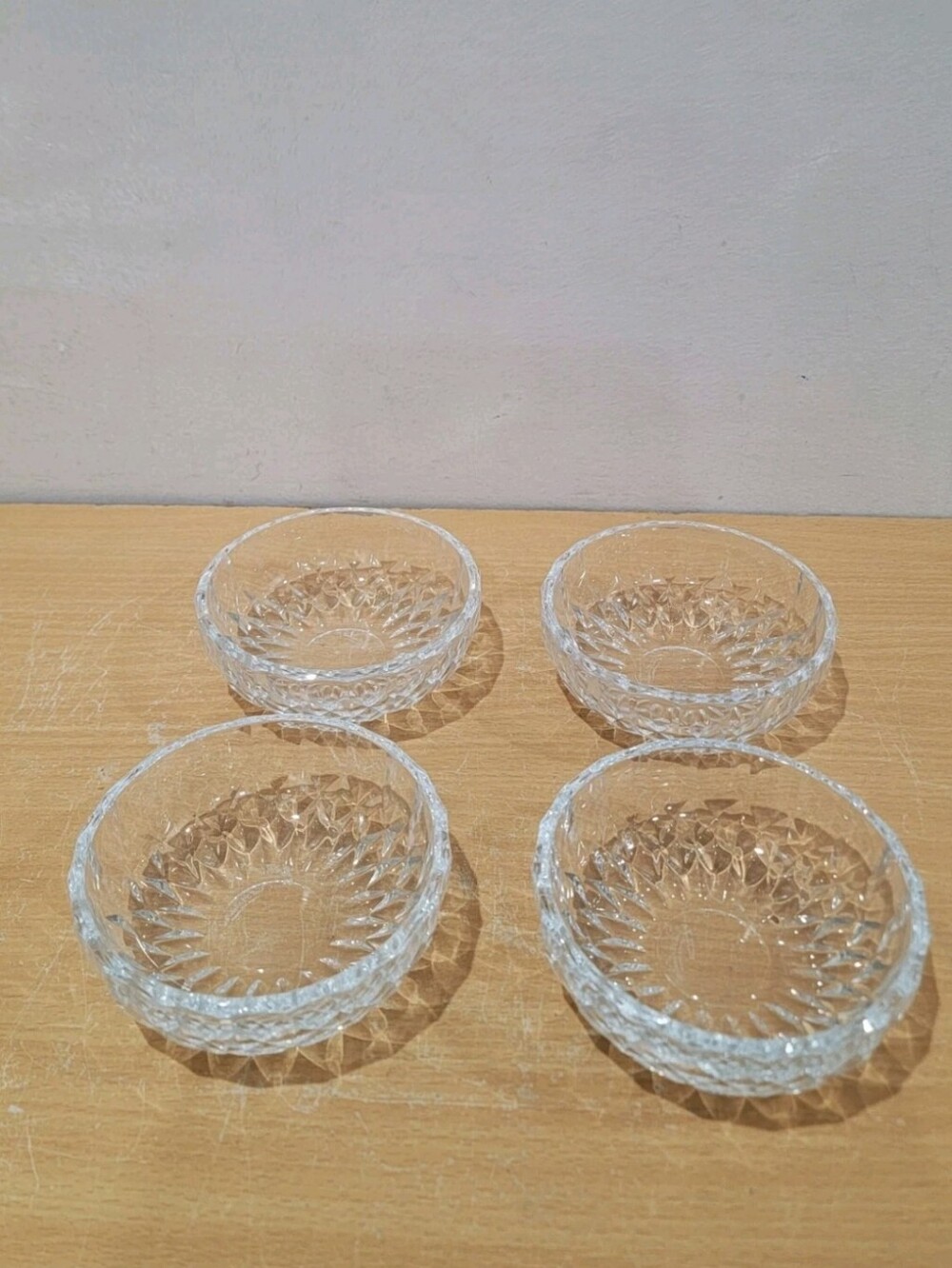 Vintage Val St Lambert Signed Cut Crystal Dishes Set of 4